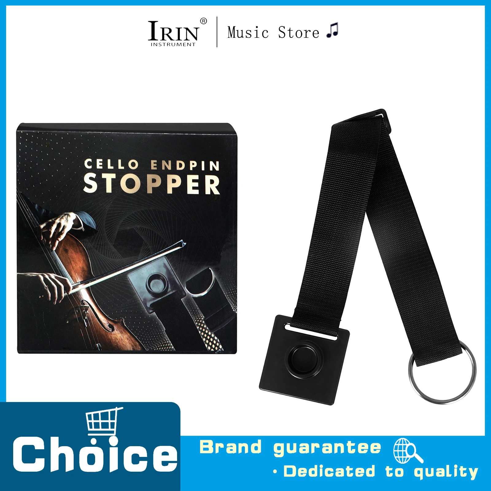 IRIN Cello Anti-slip Mat Thickened Sponge Anti Slip Band Adjustable Canvas Bag Cello Foot Pads Musical Instrument Accessory