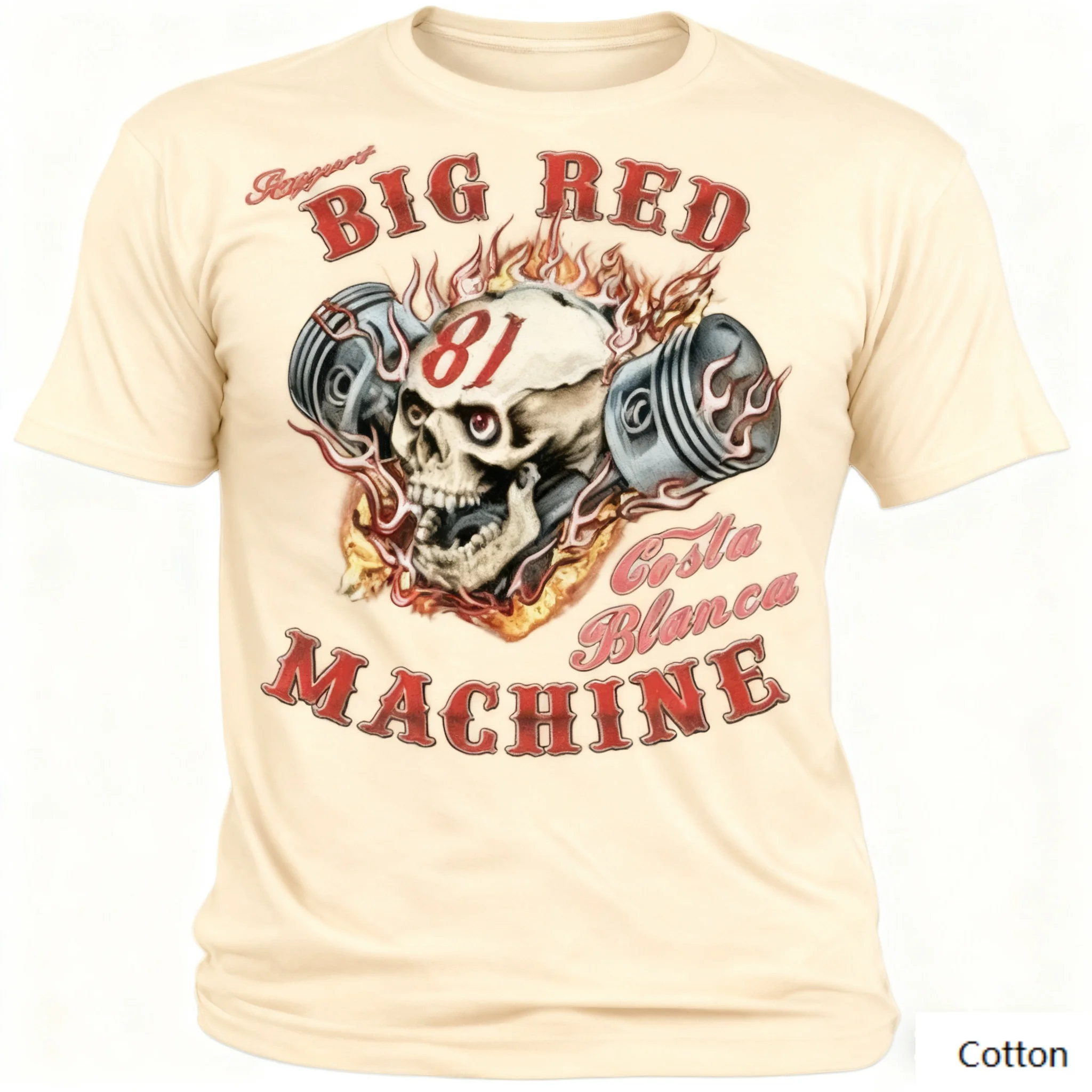 

Футболка с круглым вырезом для мотоцикла - Индивидуальные энтузиасты с глазами - Привлекательный череп - Поршень - Футболка с принтом Новое поступление S-4XL