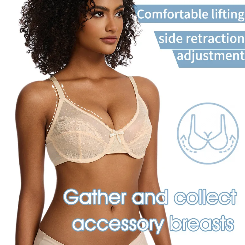 

Бюстгальтер-минимайзер больших размеров на косточках, полное покрытие, без подкладок, кружево с цветочным принтом, поддержка антипровисания, комфортный мягкий французский женский бюстгальтер