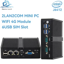 Helorpc Dual LAN Dual 285COM 6USB Industrial Mini PC Inter J6412 8G DDR4 Support Windows10/11 Linux Pfense Firewall Computer