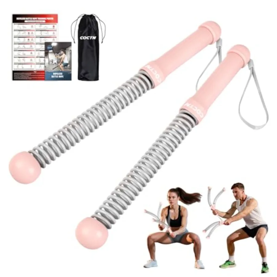 

Weighted Ropeless Battle Ropes Heavy Duty Portable Cordless Battle Ropes for Home Gym with Poster Workout Exercise Rope for Str
