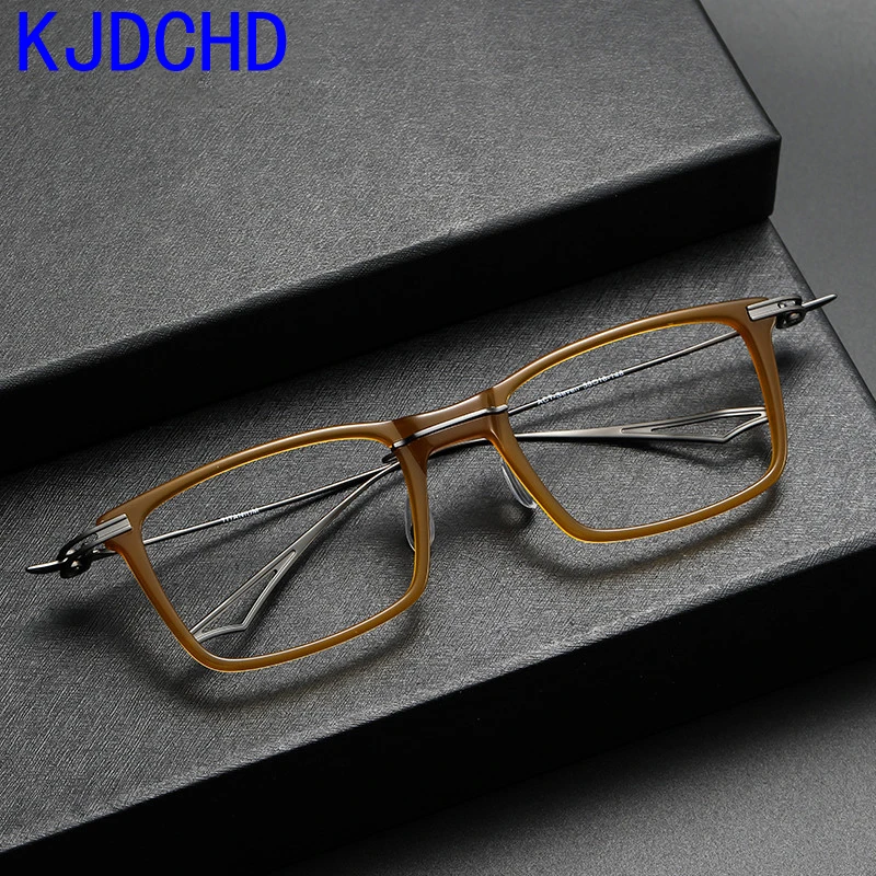 

2023 Acetate Titanium Eye Glasses Frame for Men Vintage Square Myopia Prescription Eyeglasses Frames Women Spectacles Eyewear