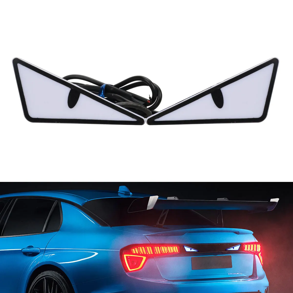 Picture 3: Universal Car LED Devil Eyes Light Demon Eyes Headlight Motorcycle Mini Turn Signal Flasher Tail Lamp Auto Decoration Lights 12V