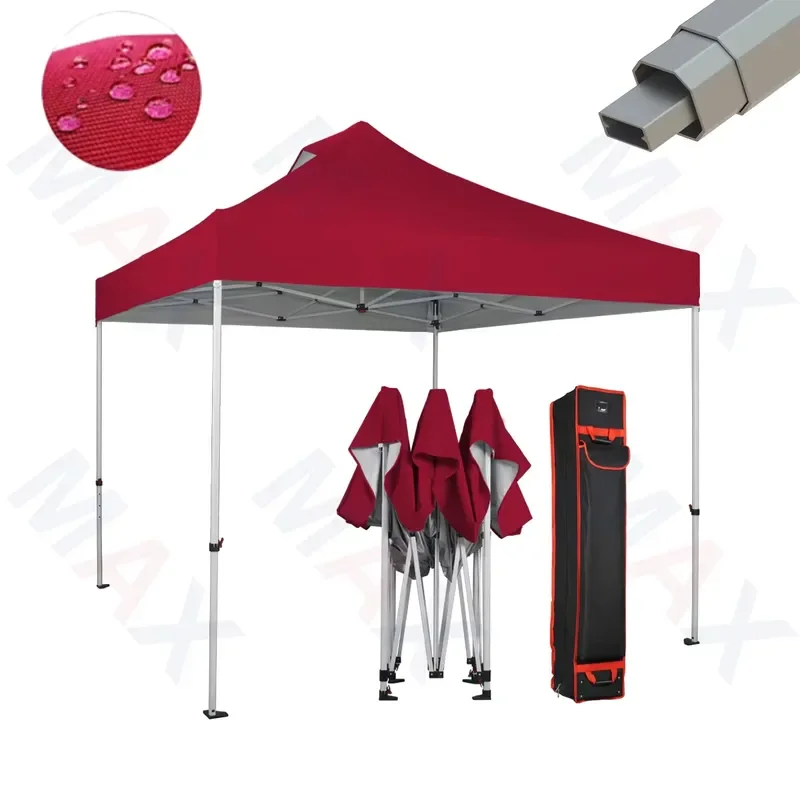 Maxcanopy 10x10 Outdoor Steel Not Aluminum Black White Canopy Tent Trade Show Tent for Outdoor Events Weddings Exhibitions