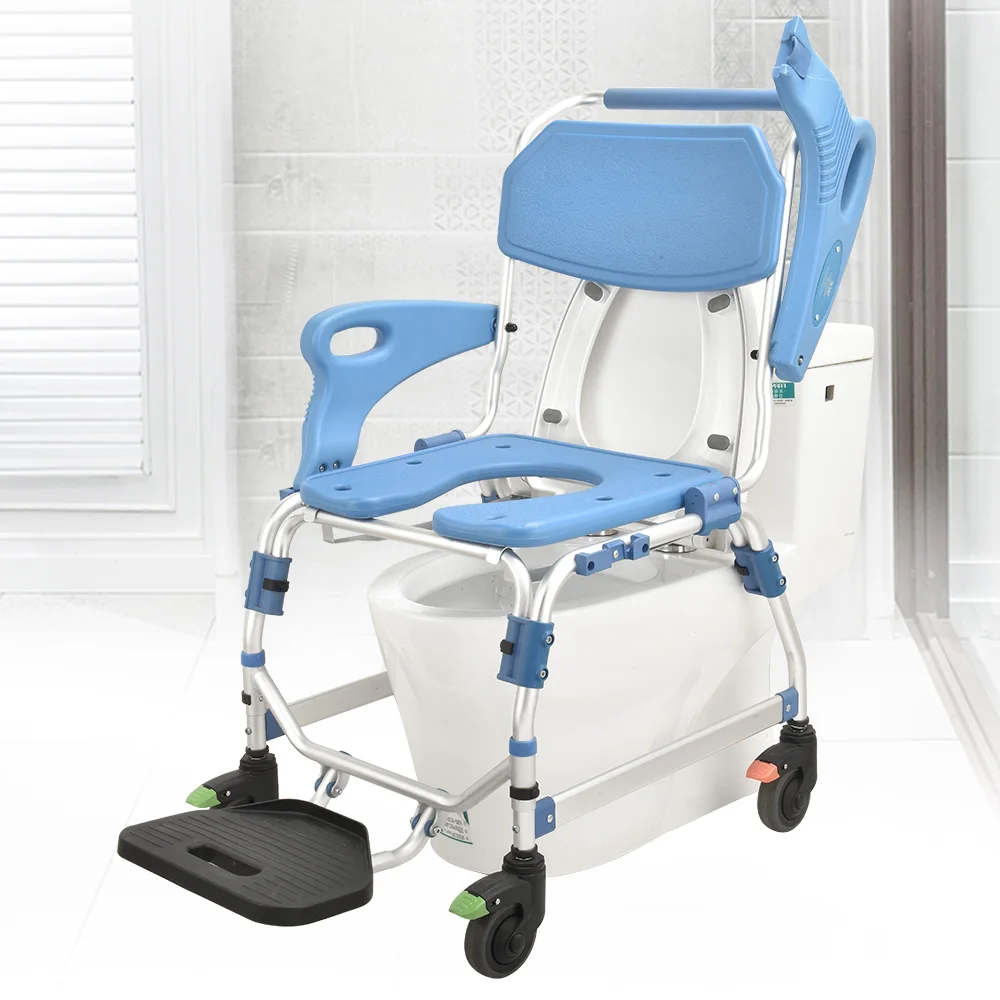 Alloy Aluminum Toilet Chair, Commode Chair, Potty Chair for Elderly, Hospital Bathroom, Adjustable Height, Comfortable Seat
