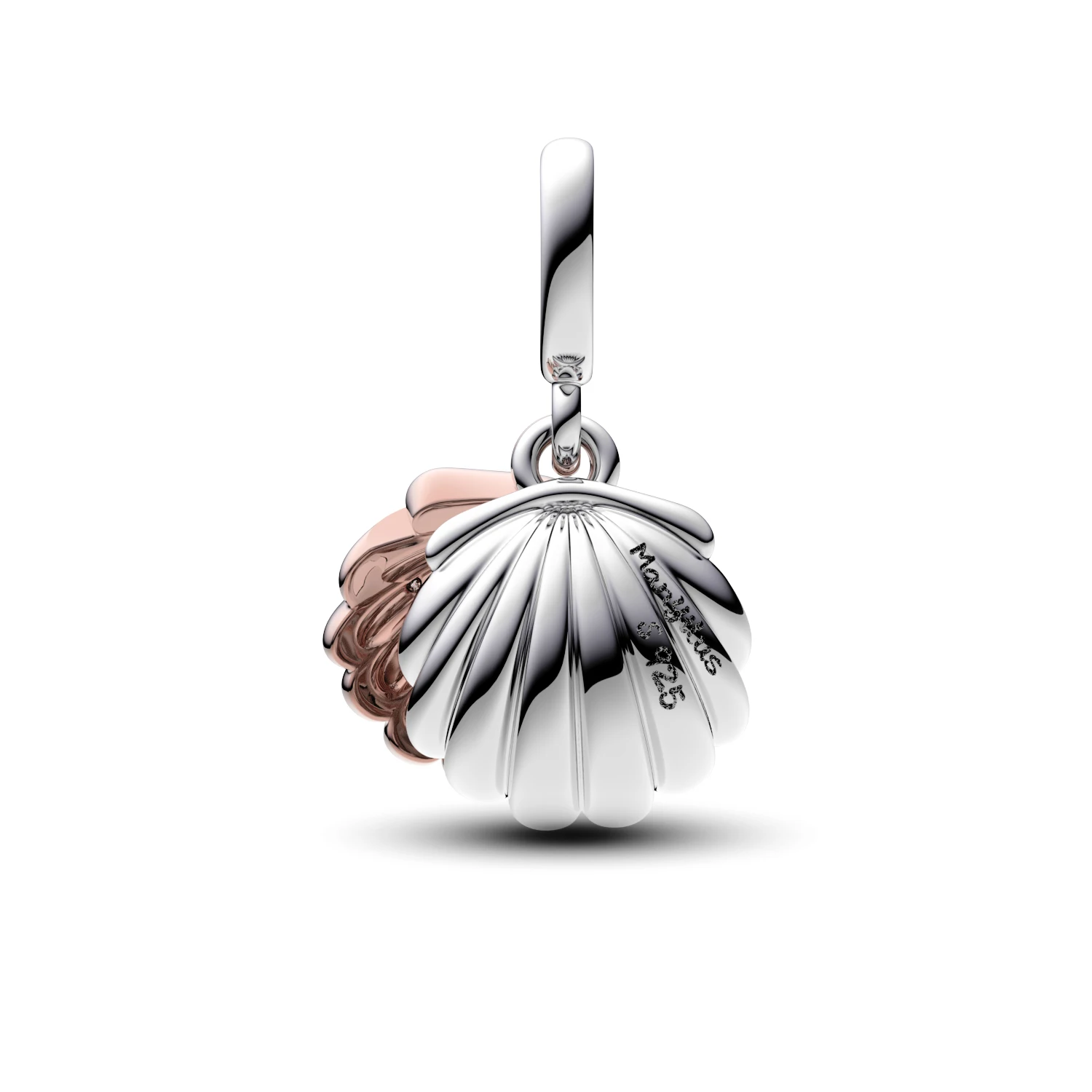 Manyilus 925 Sterling Silver Two-Tone Seashell Dangle Charm Fit Original Bracelet Dual Tone Shell CZ Pendant Ocean Jewelry Gift - view 2