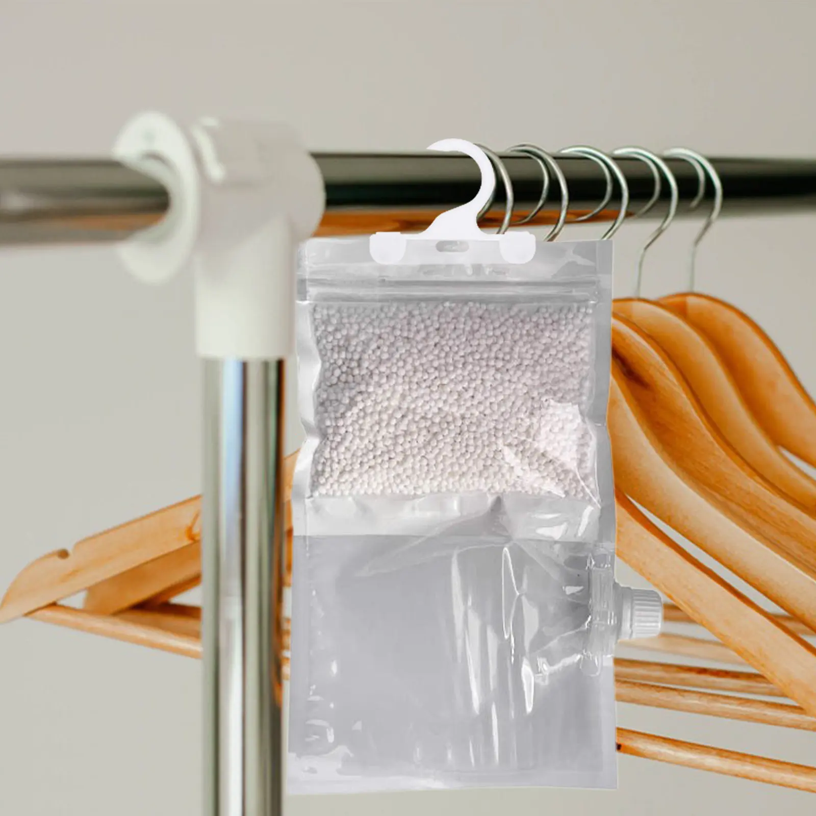 100 PCS Plastic Hooks for Dehumidifier Bags Bathroom Shower Moisture Absorber Key