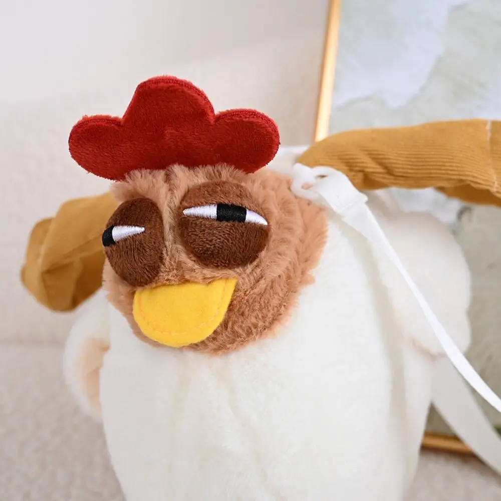 Funny Chicken Plush Bag Ugly Chicken Shape Handbag Hen Shape Sleepy Doll Handbag Satchel Purse For Girls Birthday Gifts