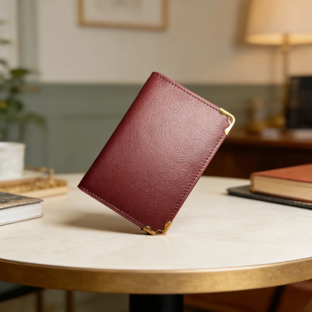 1069120 Porta Biglietti da Visita Artigianali Unisex, Fermasoldi di Lusso, Portafogli in Pelle di Vitello, Portamonete, Regali per le Feste