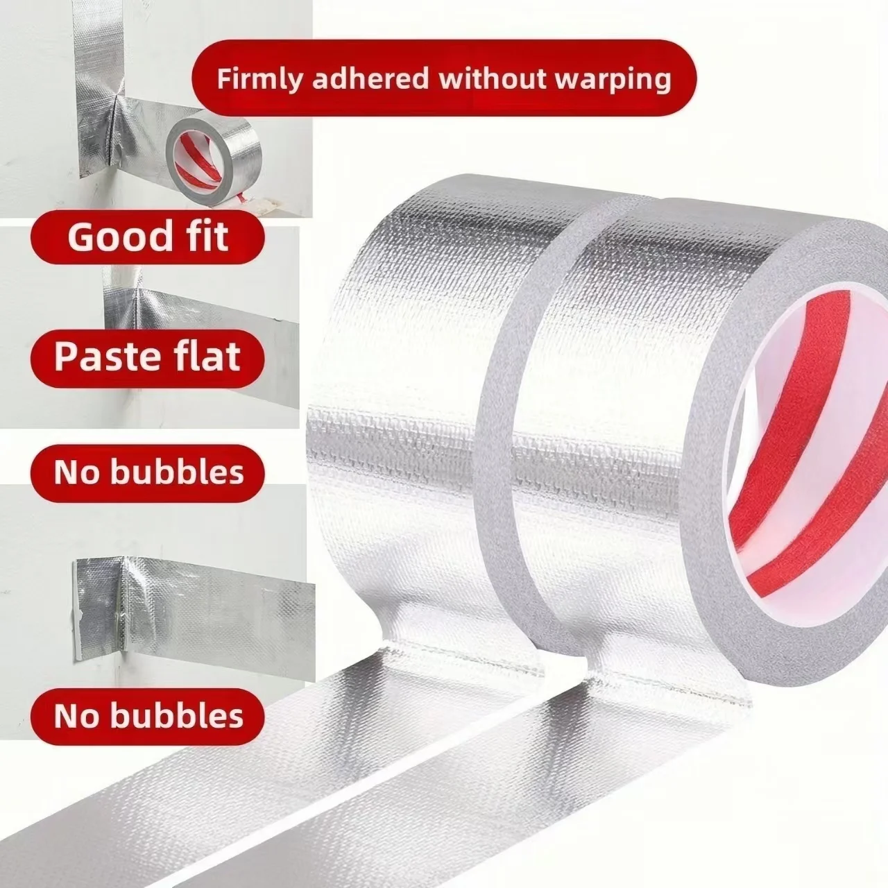 High Temp 500°C Fiberglass Foil Tape Thickened Sealing for Oven Range Hood Pipe Water Heater Patch Waterproof Oil Proof