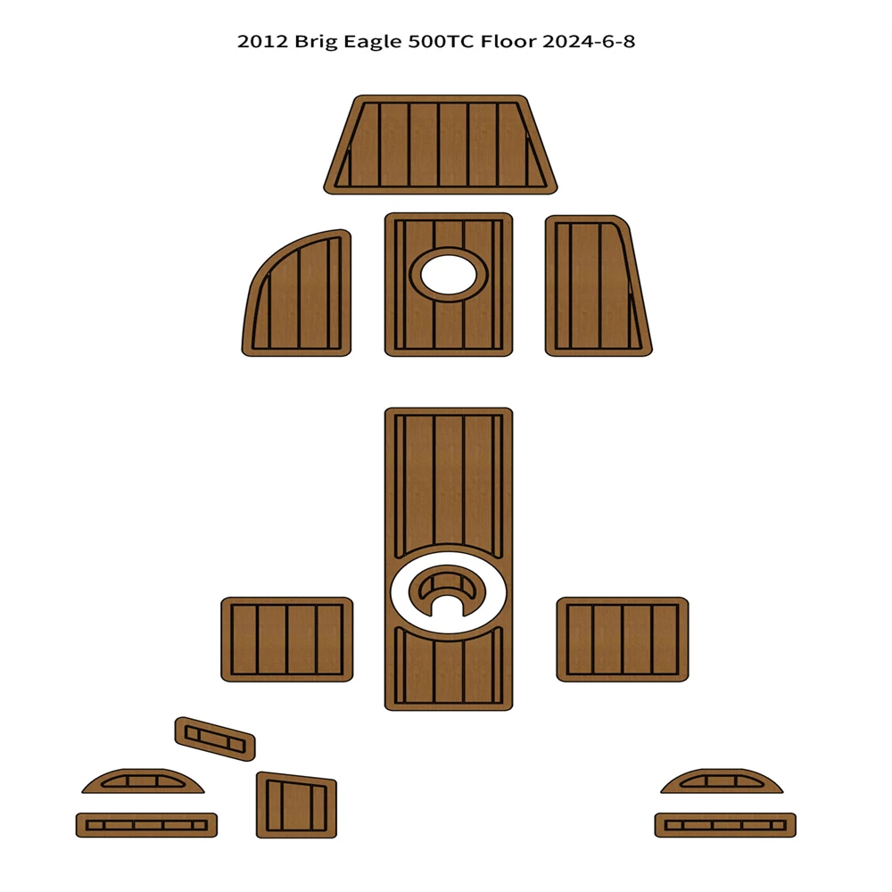 2012 Brig Eagle 500TC Pad Boat EVA Faux Foam Teak Deck Floor Mat SeaDek MarineMat Gatorstep Style Self Adhesive