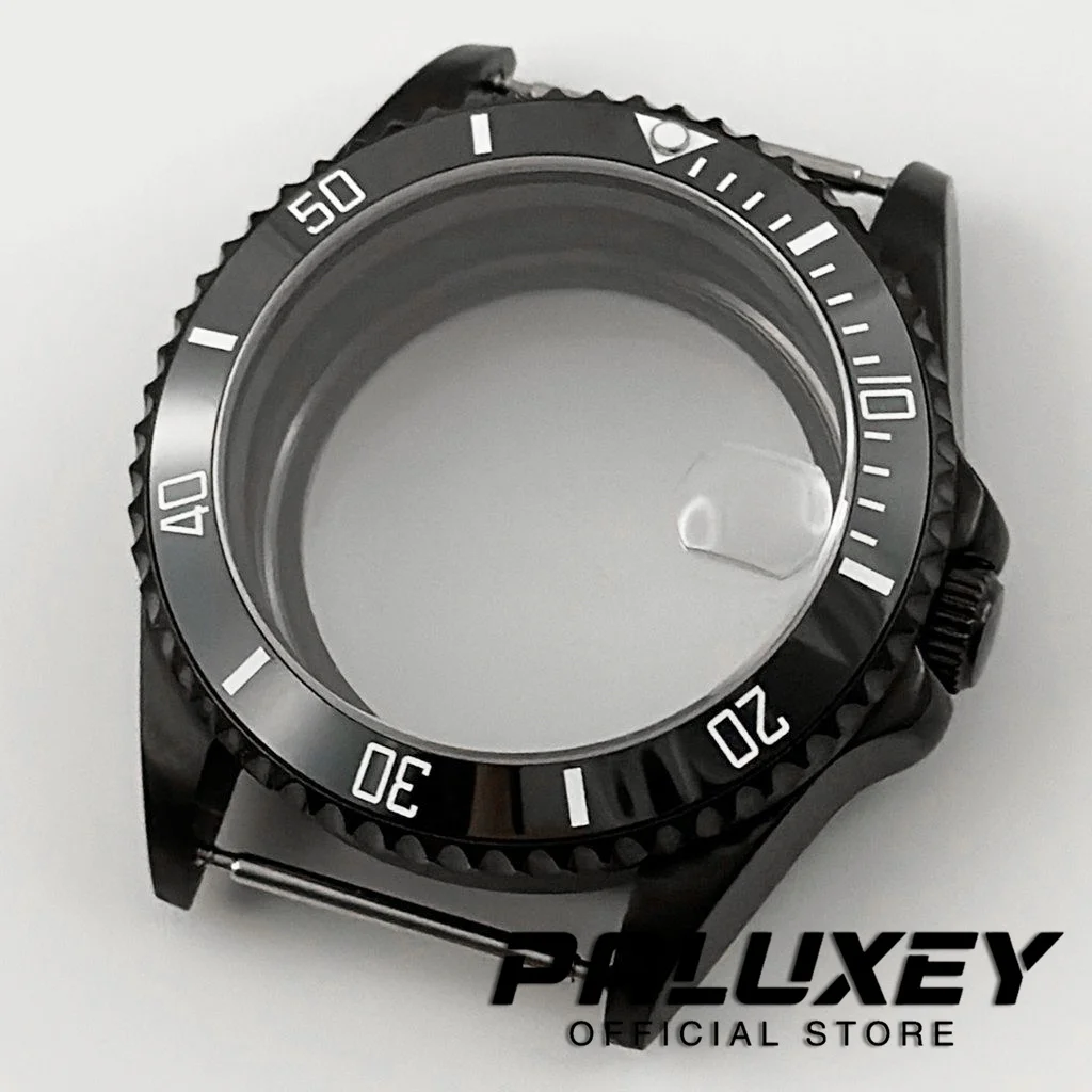 NH35 PVD Black 38MM SUB GMT Ceramic Insert Watch Case Fit NH34 NH35 NH36 NH38 ETA 2824 PT5000 Movement Watch Stainless Steel