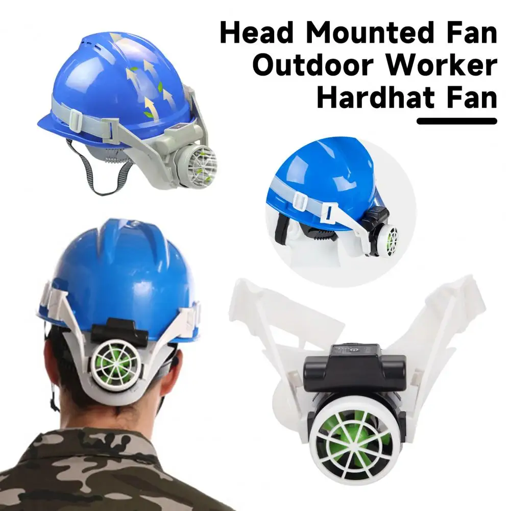 Head Mounted Fan Helmet Fan Safety 3 Gear Adjustment Wind Air Cooling Fan Adjustable Band Summer Outdoor Worker Hardhat