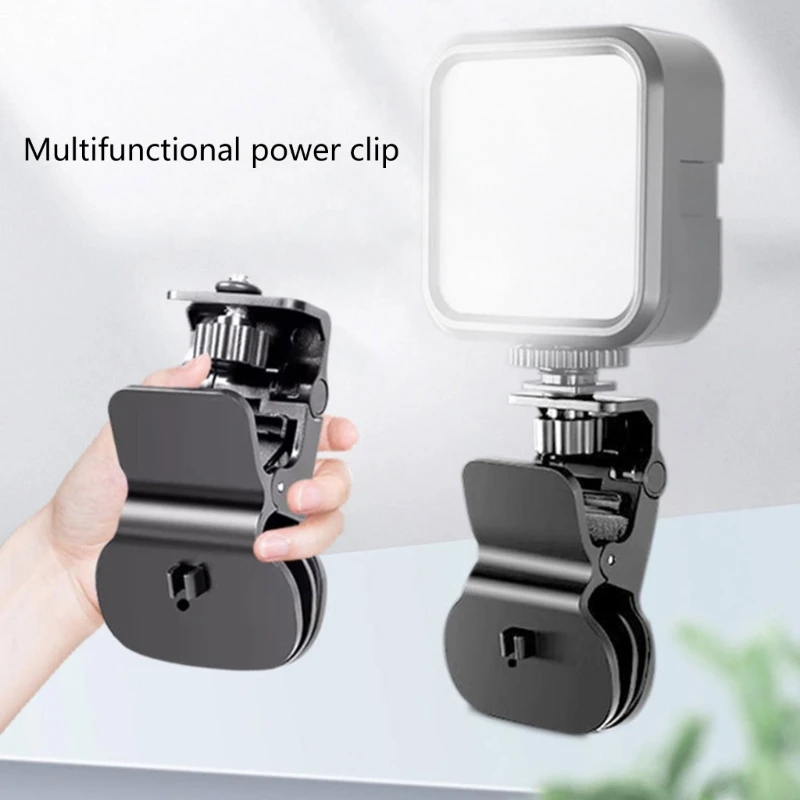 Universal Mini Selfie Fill Light Clip Camera Flash Holder Photography Lamp Mount 1/4 Screw Mount Laptop