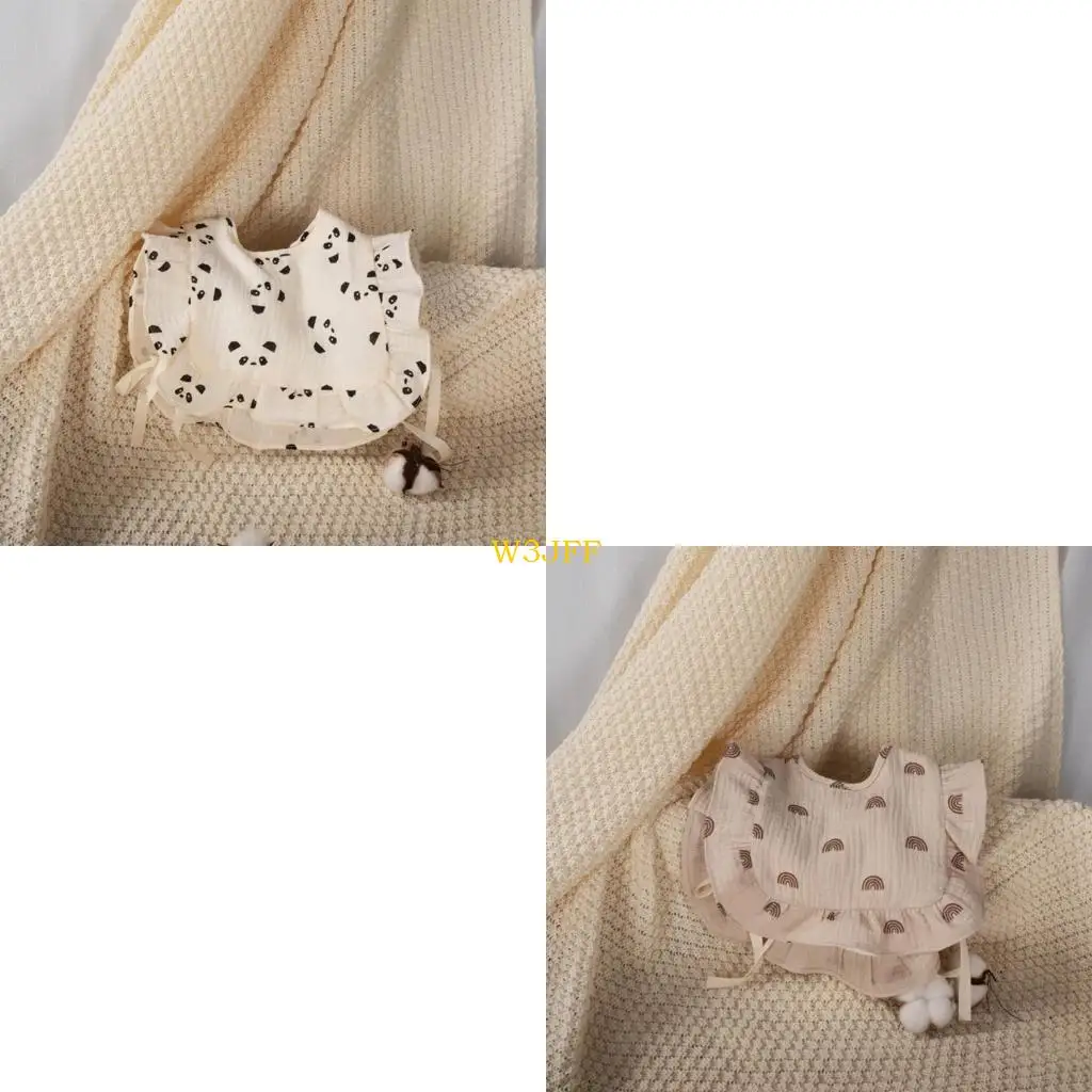 

W3JF Infant Teething Bib Floral Print Baby Burp Cloth for 0-12M Toddlers Feeding Bib Newborn Drool Bib Artificial Collar