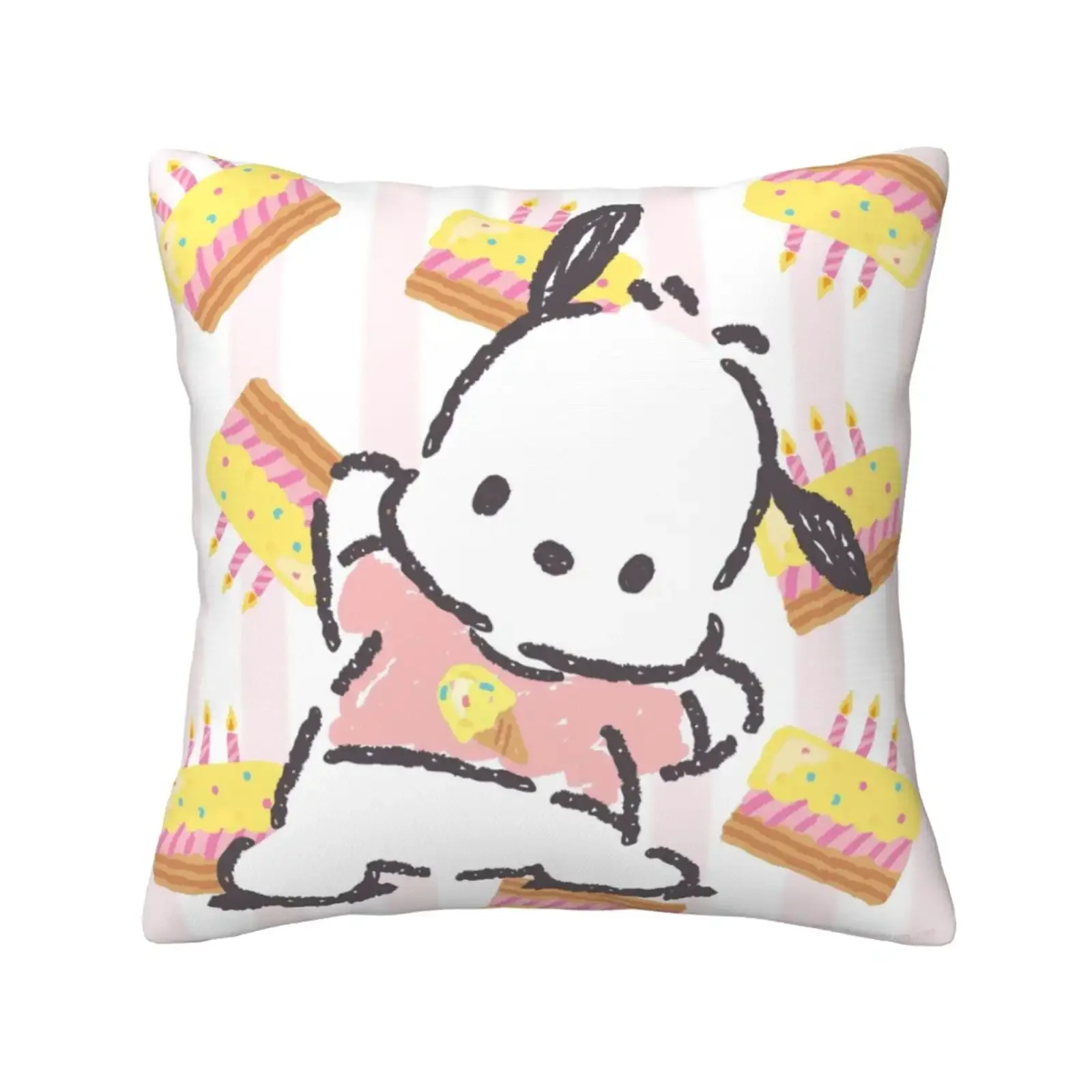 

Sanrio Pochacco Throw Pillow Covers 12"X12" Decorative Soft Pillowcases Home Decor Living Room Cushion Cases For Bed Couch Car