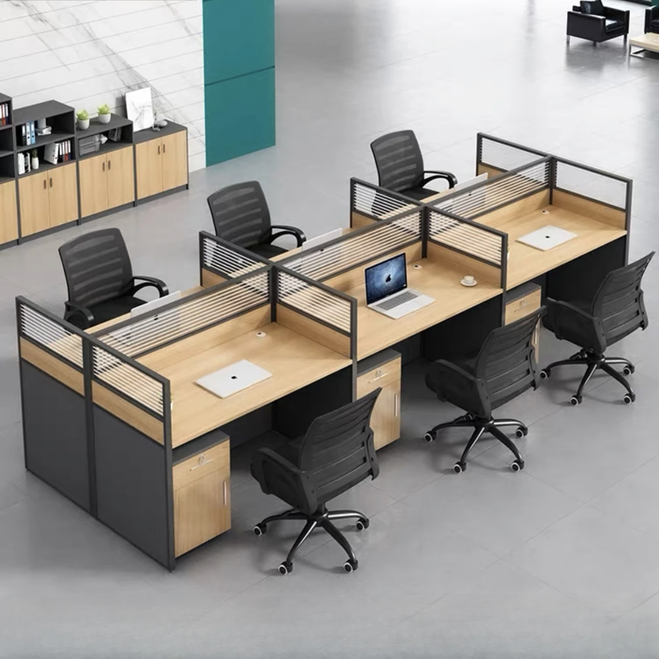 

Staff Office Desk and Chair Combination 6 People Simple Modern Office Screen Single Partition Desk Furniture