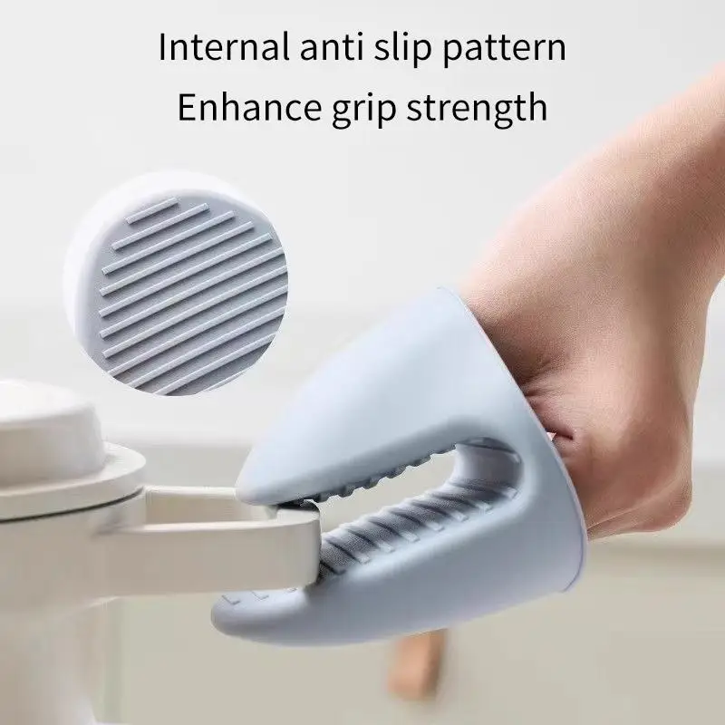2Pcs Baking Silicone Oven Mitts Microwave Oven Glove Heat Insulation Anti-slip Bowl Pot Clips Kitchen Gloves Heat-resistant