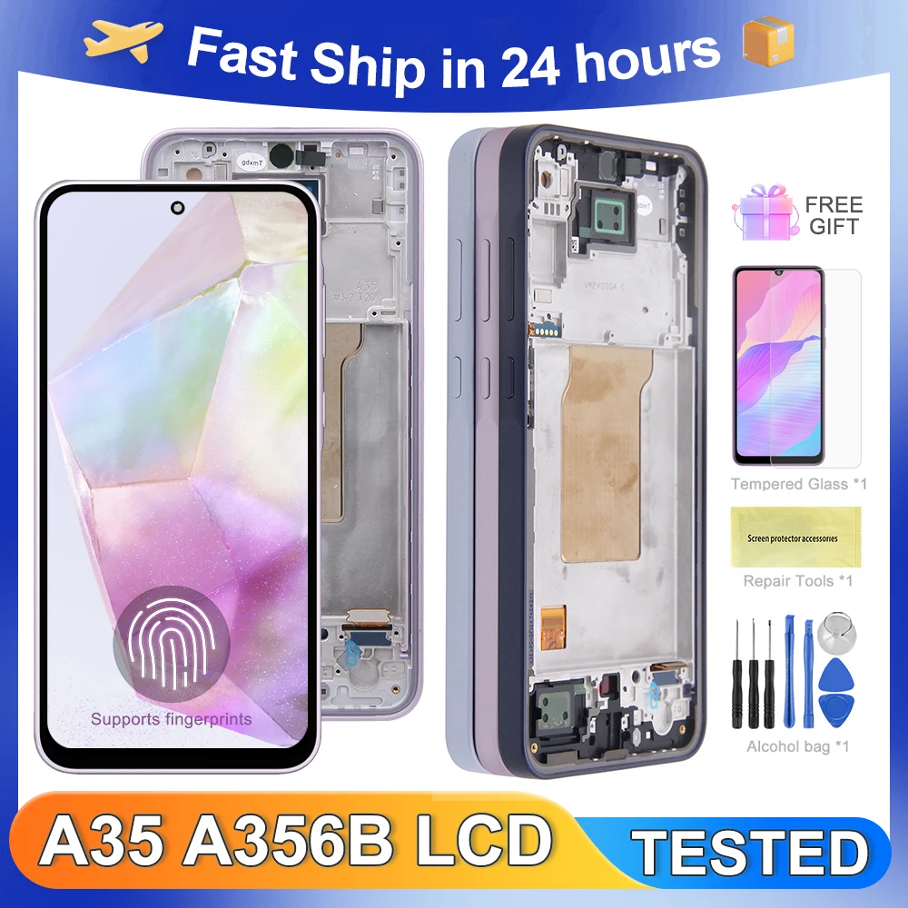 A35 For Samsung For AMOLED For A35 5G A356E A356B A356U LCD Display Touch Screen Digitizer Assembly Replacement