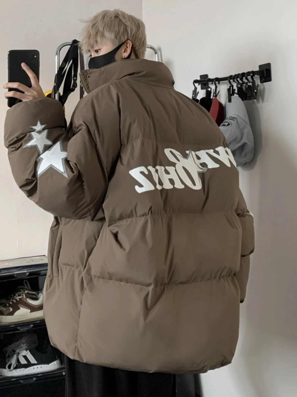 

Мужская зимняя куртка-пуховик American Style с воротником-стойкой, утепленная, из хлопка, большие размеры, повседневная верхняя одежда