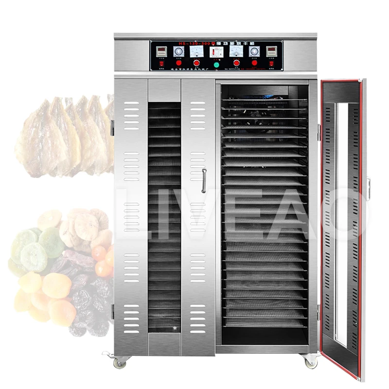 LIVEAO 40 Trays Herbal Digital Control Dehydrator Sesame Dryer 304 Stainless Steel Food Grade Trays Material