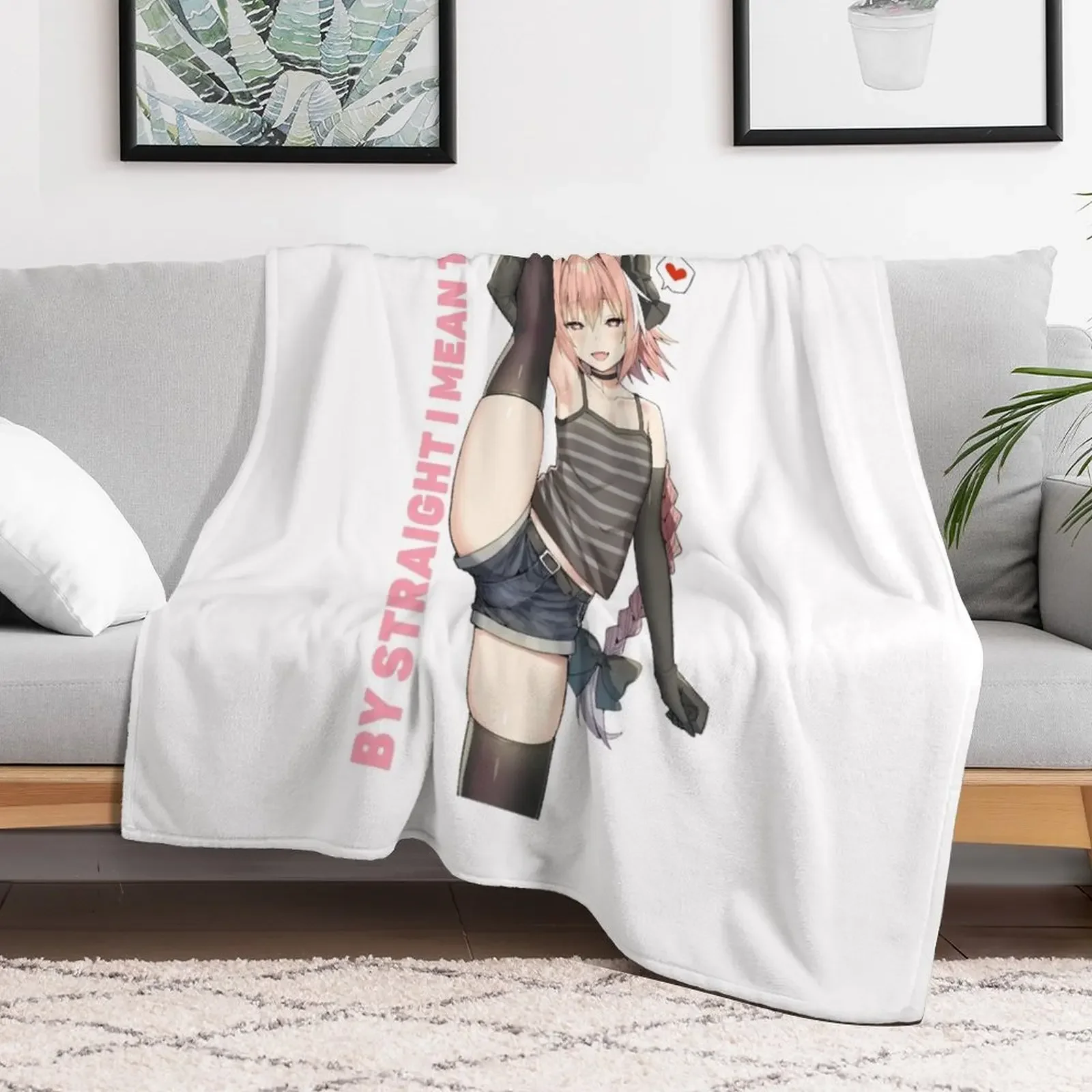 Astolfo Leg Stretch Straight Boi Femboy Trap Sissy Throw Blanket Luxury Throw Custom Blankets