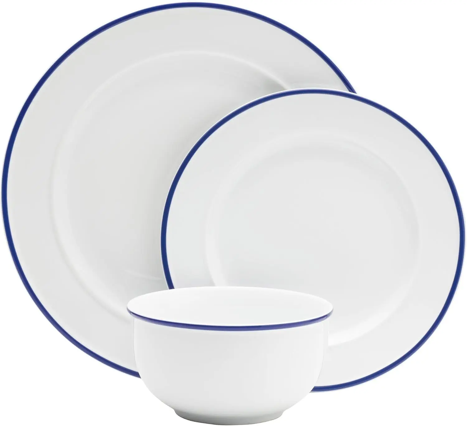 Conjunto de louças Bistro Blue Band de 12 peças, serviço para 4