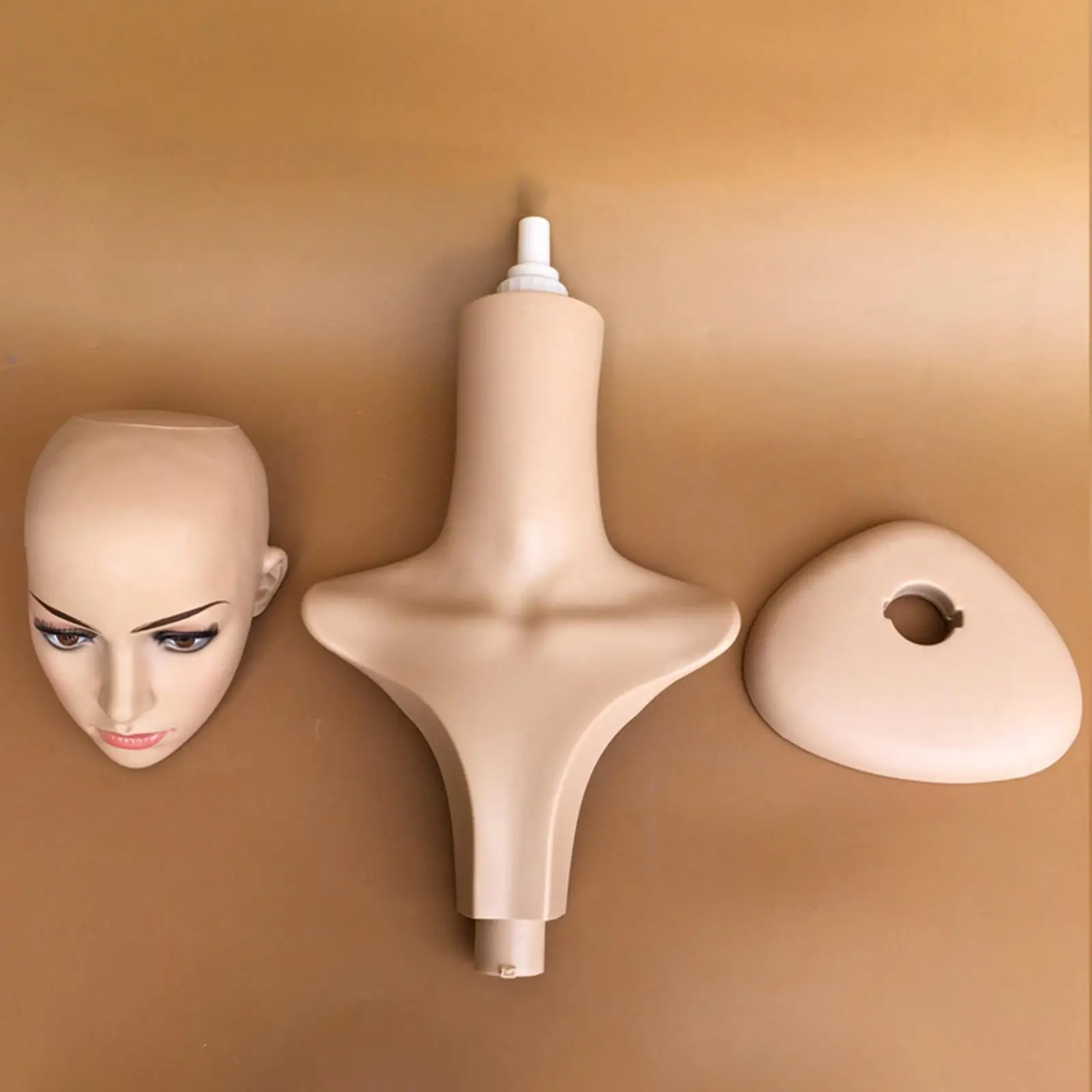 Female Mannequin Head with Shoulders PP Wig Display Stand for Hat Jewelry Necklace Glasses Holder Styling Model