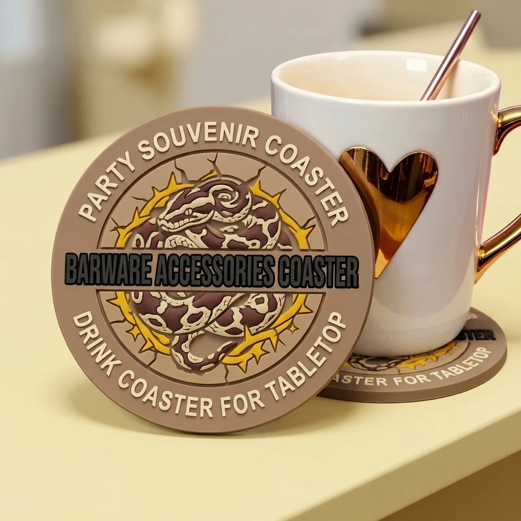 Wholesale Custom Logo Round Soft PVC Coaster Non‑slip Heat Resistant Table Protection Cup Mat Home Kitchen Decor
