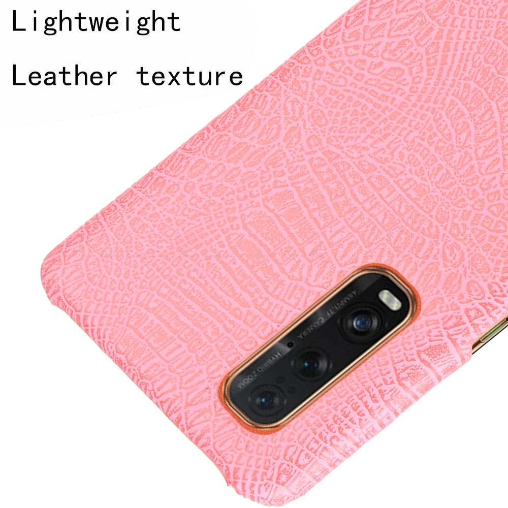 Funda de teléfono de cuero de serpiente de cocodrilo, funda trasera de plástico dura ultrafina para OPPO Find X3 X2 Pro Lite R17 RX17 Neo