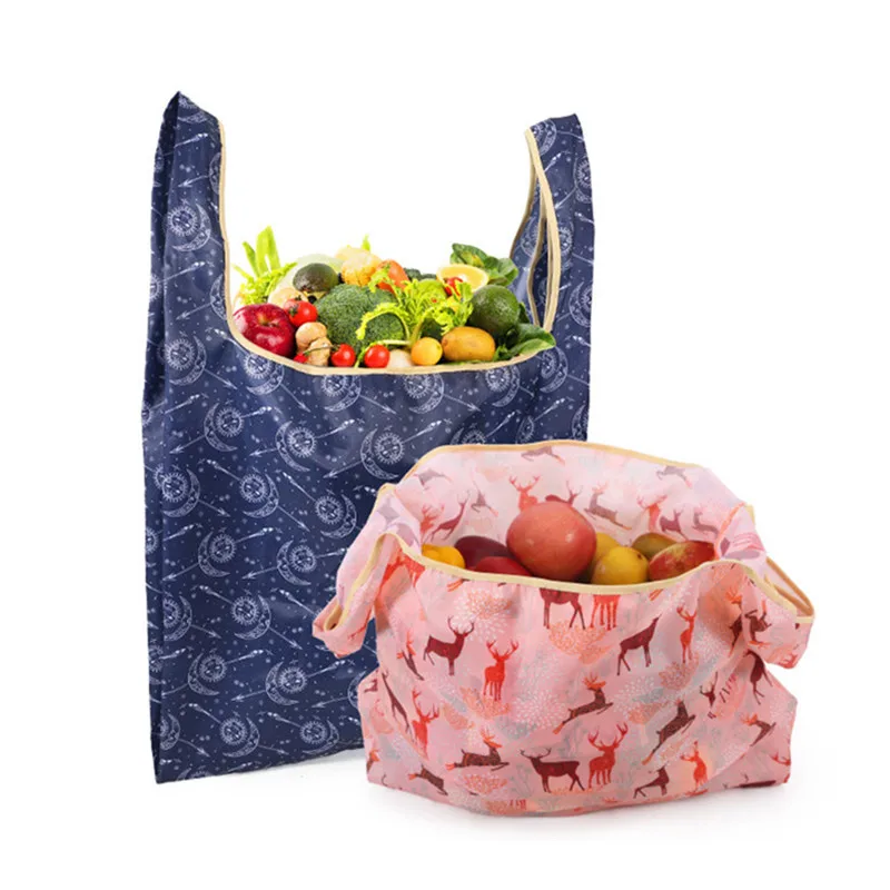 

1Pc Reusable Foldable Bag Eco Portable Storage Oxford Cloth Supermarket Shopping Polyester Tote