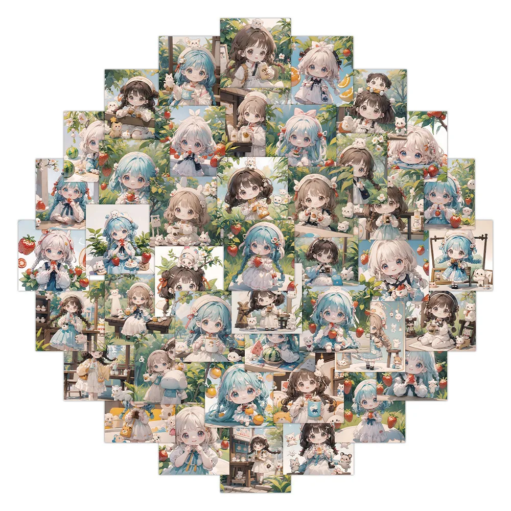 63 قطعة من ملصقات الصورة الرمزية لفتاة الفاكهة - تصميمات لطيفة لتزيين أجهزة الكمبيوتر المحمولة والهواتف والحرف اليدوية (متجر Anime Worlds)