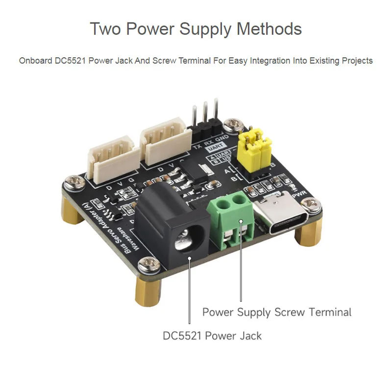 Serial Bus Servo Driver Board Integrates Servo Power Supply and Servo Controller for Raspberry Pi/Arduino/ESP3