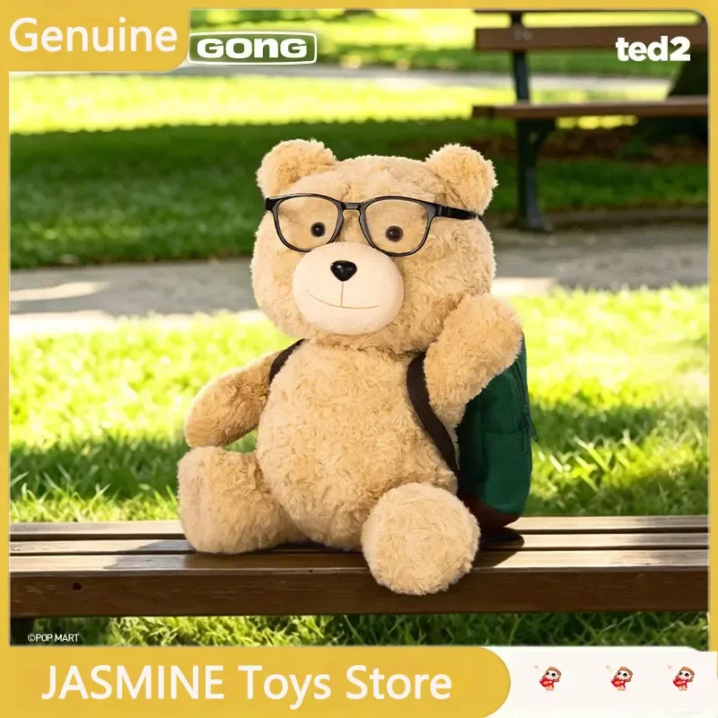 

Original POPMART Gong "TED2" Teddy Bear Mobile Plush Doll HOT NERD TED Room Decoration Collectibles Toys Birthday Surprise Gift