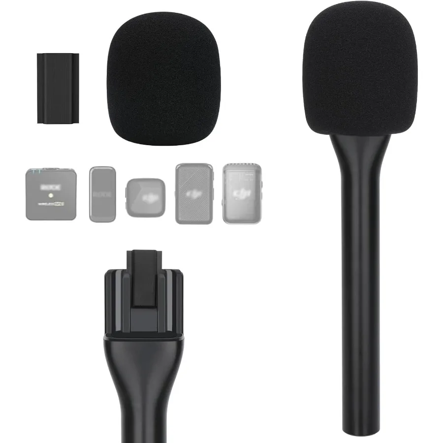 

Handheld Interview Microphone Holder Iron Magnetic Slide Rail for DJI Mic Mini Mic 2 Rode Wireless Go II PRO Universal Lavalier