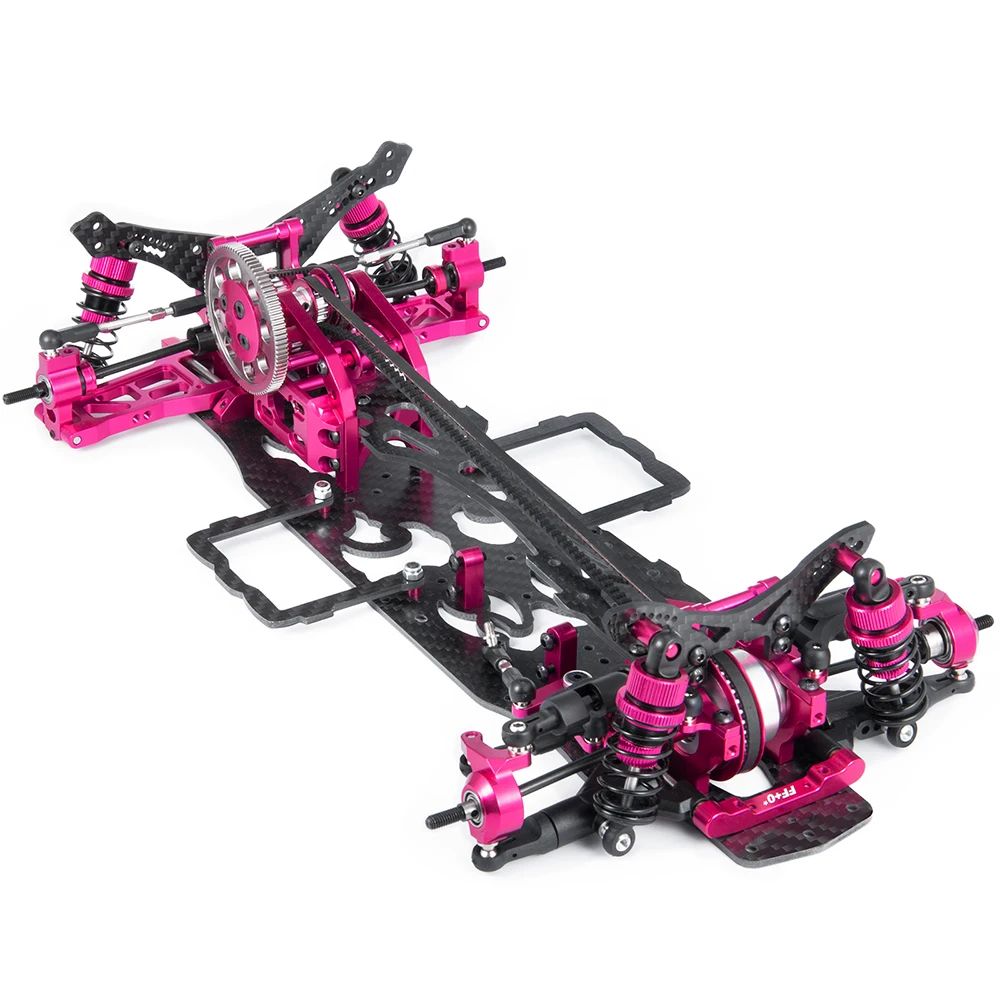 AXSPEED Alloy & Carbon Frame Chassis Kit with 4 Wheels for 1/10 Sakura D4 AWD 4WD RC Drift On-Road Car Accessories