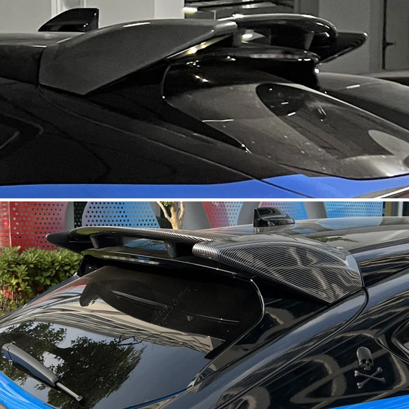 For Ford Mustang Mach-E 2021 2022 2023 Rear Roof Trunk Lid Car Spoiler Wing Sport Decoration ABS Black Carbon Accessories Parts
