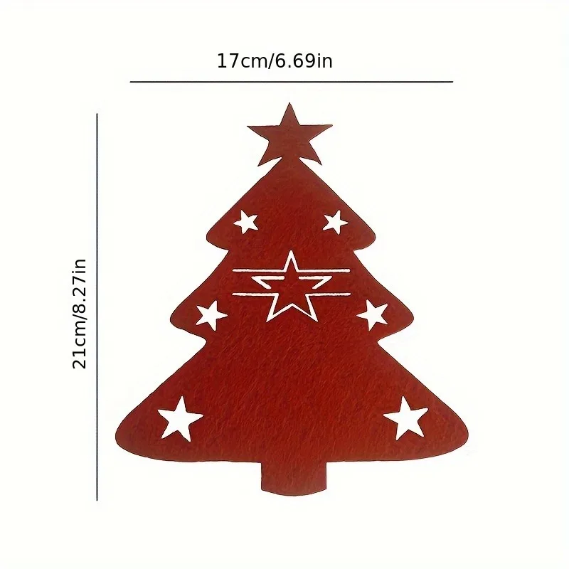 Bolsas de soporte para cubiertos de árbol de Navidad, 4 piezas, regalo de Navidad, cuchillo, tenedor, cubierta, Decoración de mesa, bolsa organizadora de vajilla de Año Nuevo