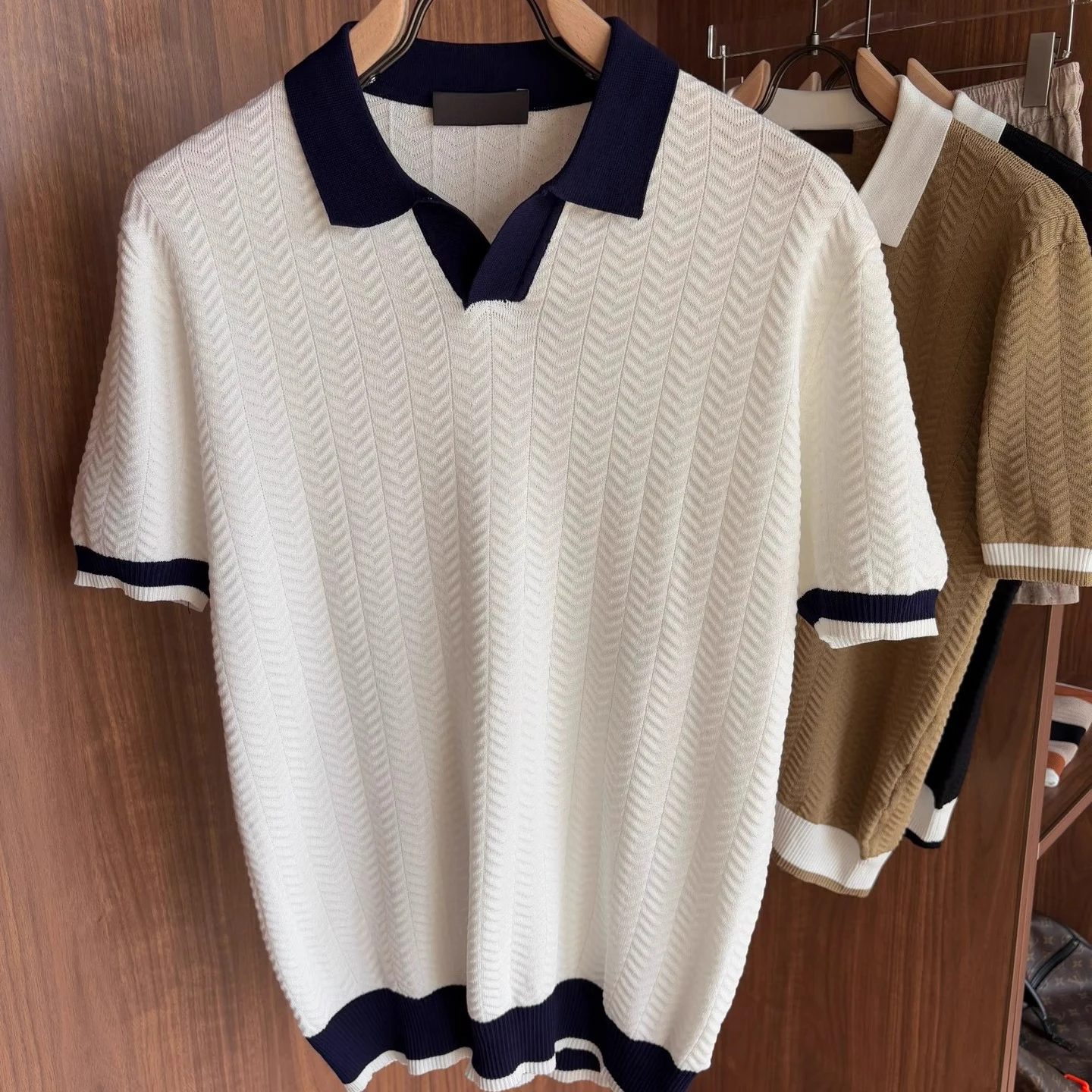 

LP Italy 25aw casual lapel long-sleeved solid color knitted POLO shirt
