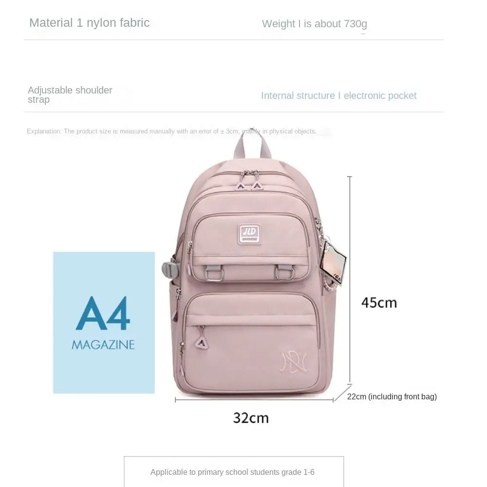 New Nylon Material School Bags Large Capacity Waterproof Rucksack Bagpack Breathable Lightweight School Backpack Man Wowen