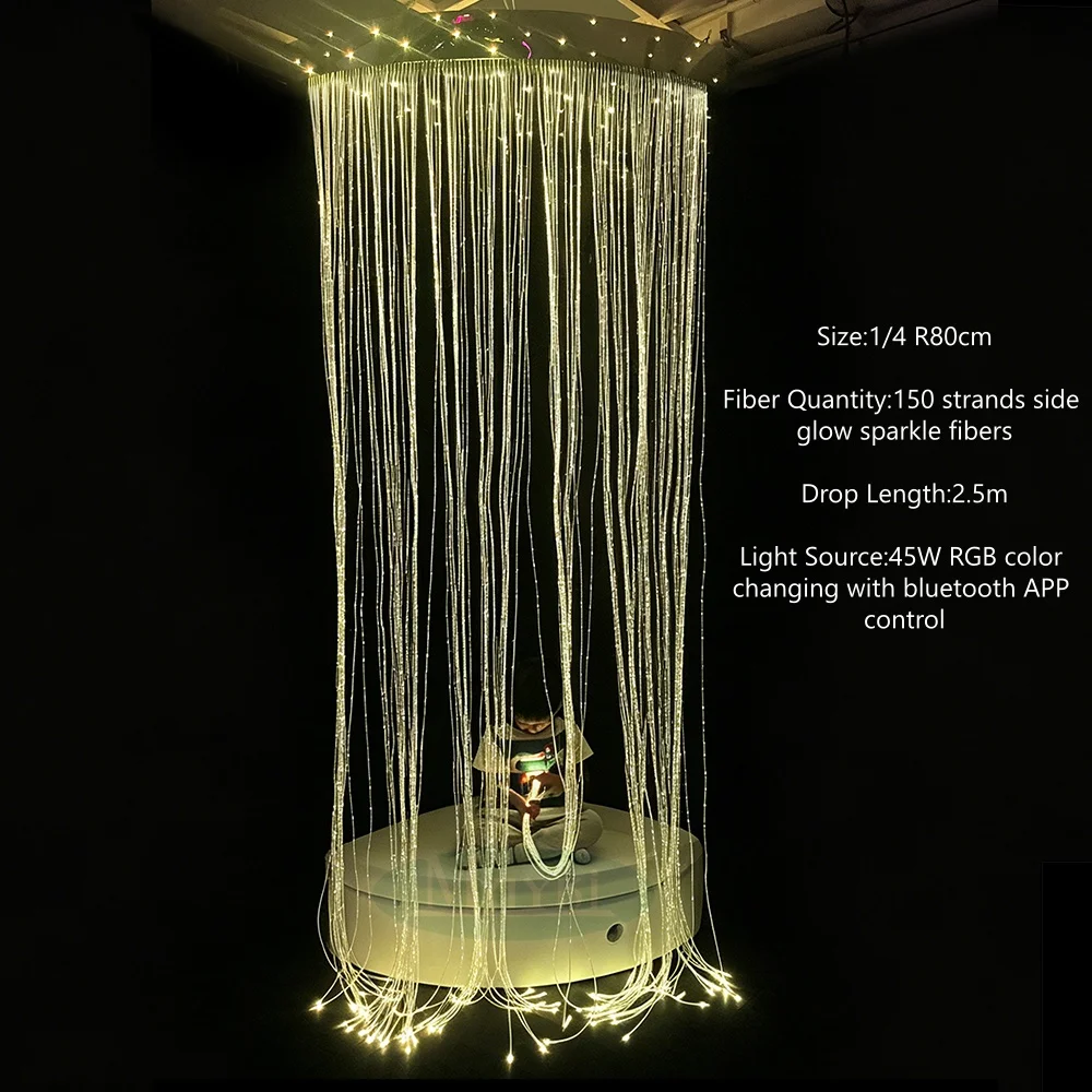 Sensory Room Equipment Calming LED Fiber Optic Curtain Corner Fiber Optic Sensory Light Corner Shower For Autism & ADHD