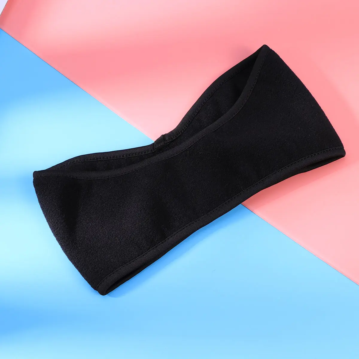 Black Unisex Ear Warmer Headband Fleece Thermal Winter Hair Band Accessories Stretch Spandex Soft Breathable Outdoor Use