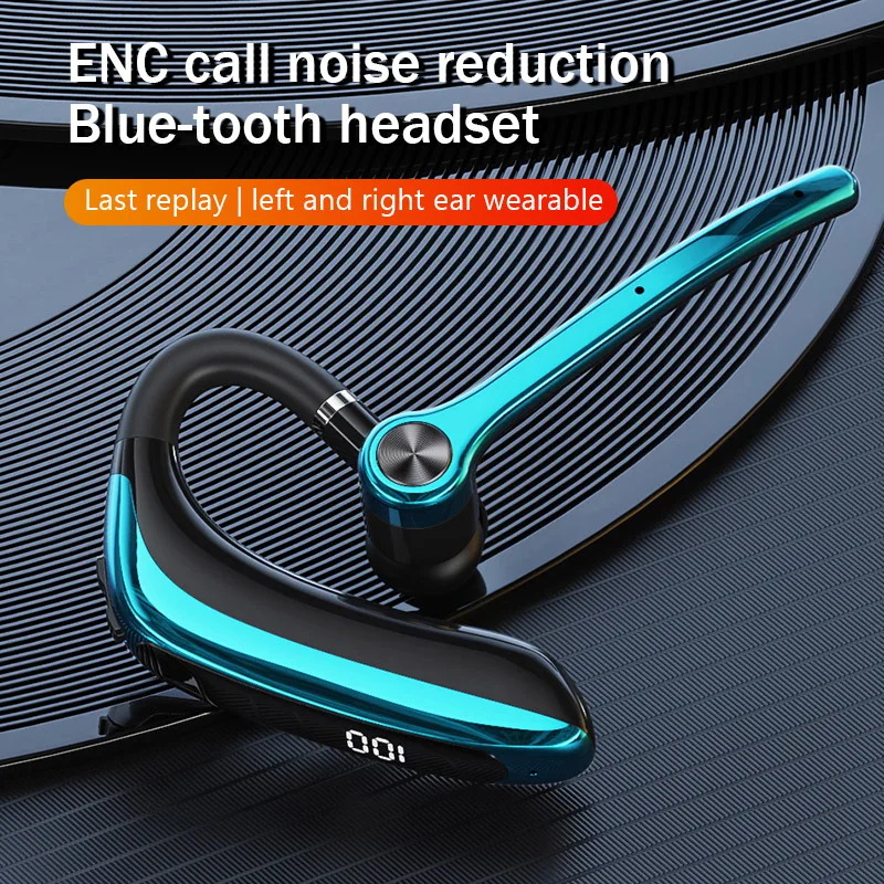 Wireless Headphones With Dual Microphon Bluetooth Earphone ENC Noise Cancelling Hands-free Headset Busines Auriculares Driving