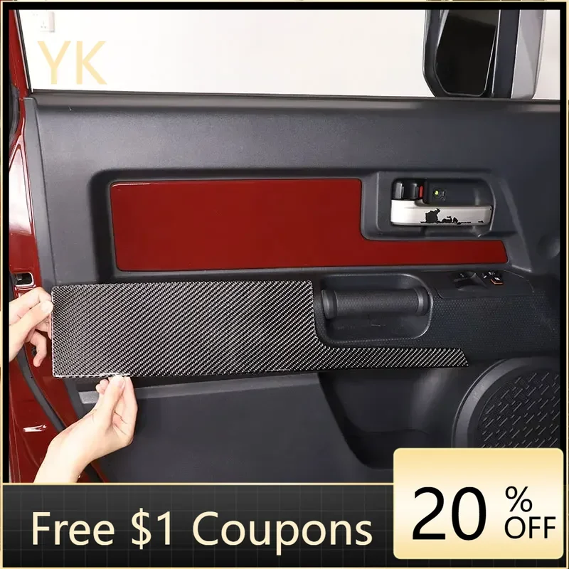 

Для Toyota FJ Cruiser 2007-2021 мягкое углеродное волокно, внутренняя дверь автомобиля, крышка дверной панели, наклейка, аксессуары для интерьера автомобиля