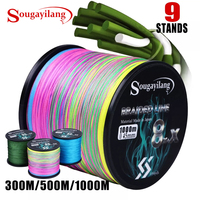 Sougayilang 300M 500M 1000M 6 Colors Strong PE Fishing Line 8+X Strands Braided Fishing Line Multifilament Durable Fishing Line