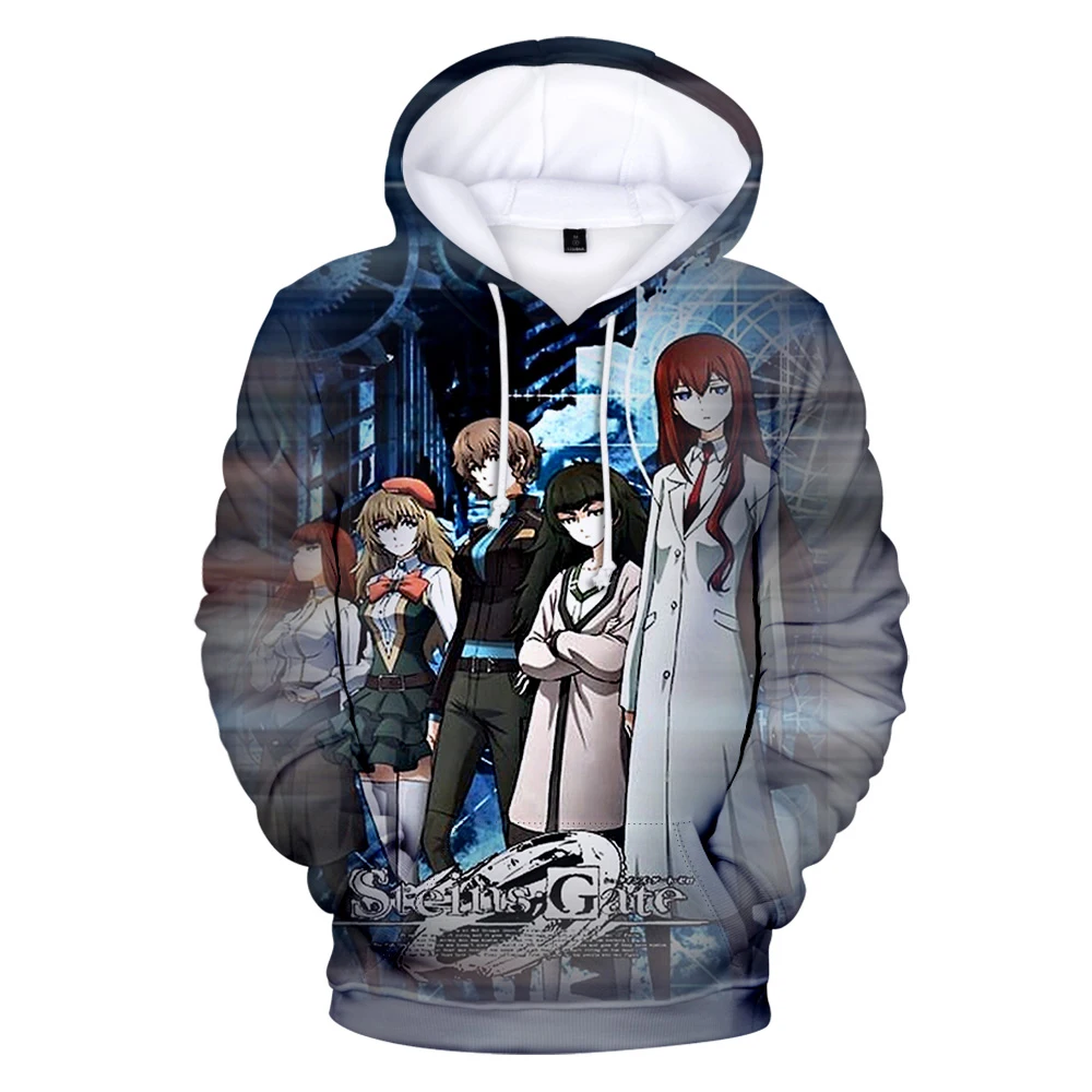 Steins Gate Hoodie 3D Tracksuit Long Sleeve Women Men Sweatshirt Harajuku Streetwear Okabe Kurisu Camisas 90s Anime Clothes