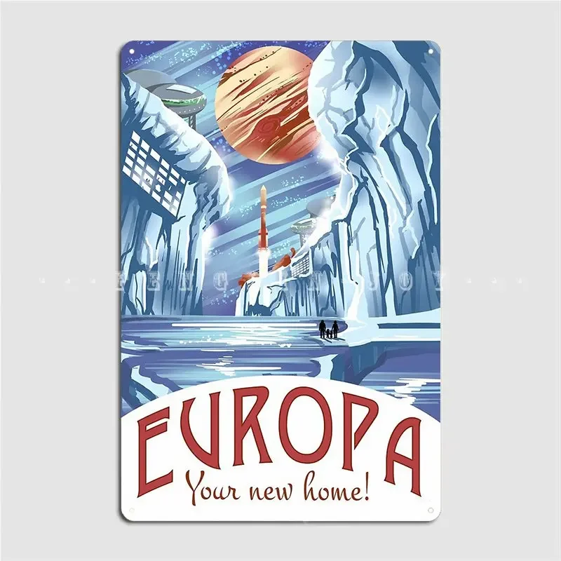 Visit Europa Poster Metal Plaque Wall Decor Garage Club Design Club Tin Sign Poster