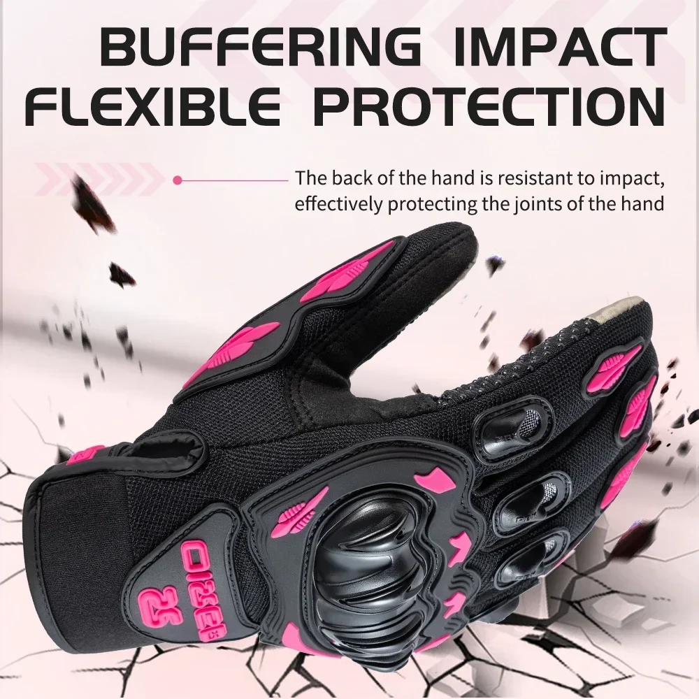 Image of Touchscreen-Motorradhandschuhe, atmungsaktives Mesh, Sommer-Motocross-Rennhandschuhe für Männer und Frauen – belüftet und leicht