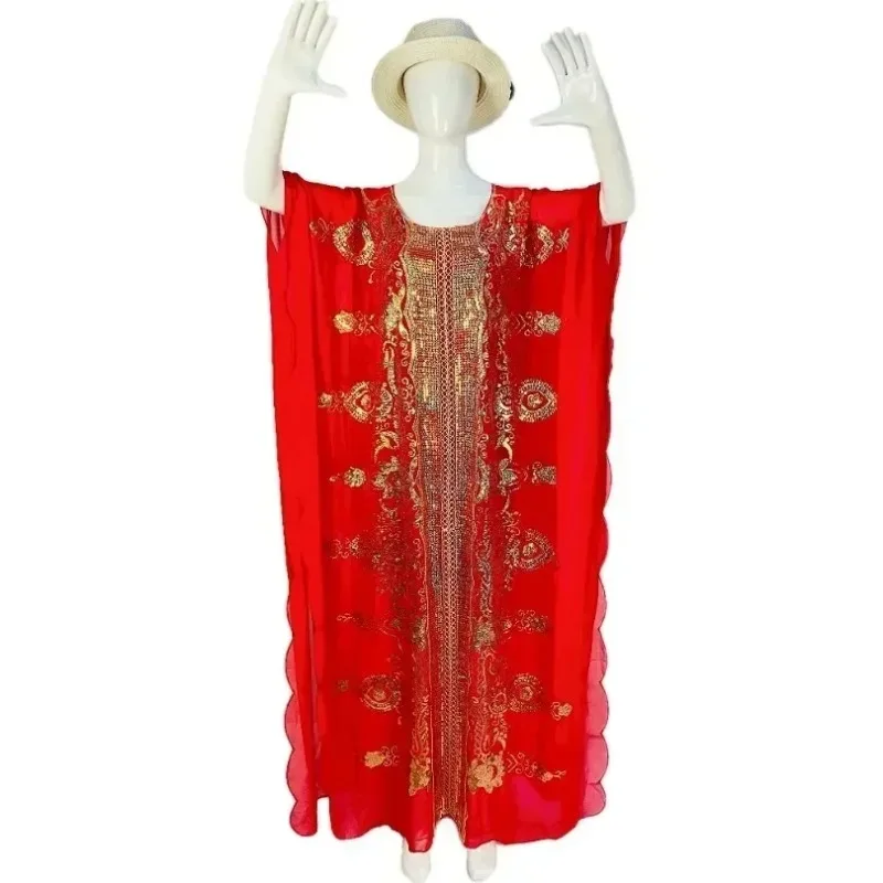 

Sequin Plus Size African Dresses for Women Summer African Half Sleeve Party Evening Long Maxi Gowns Muslim Fashion Abaya Outfits