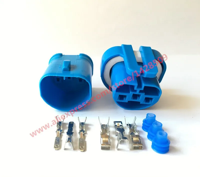 1 Set 3 Pin 2.8 Auto Connector Assy For 9004 Headlight Car Light Bulb DJ9004-2.8-11 / 21 Speaker Cables Socket Female Male